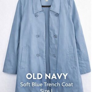 Old Navy Women's Light Blue Trench Coat